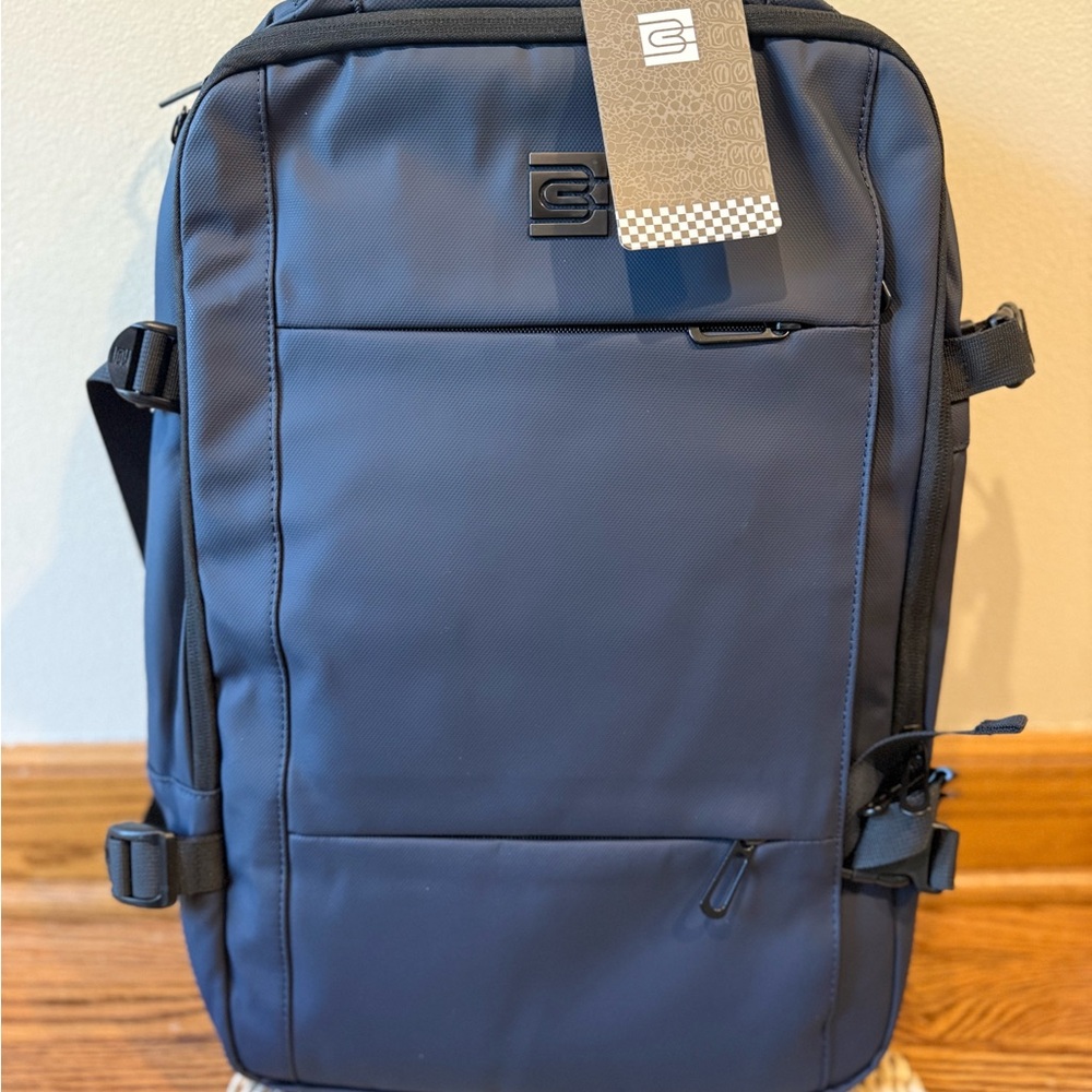 Blue Backpack Bruno Cavalli Square expandable backpack